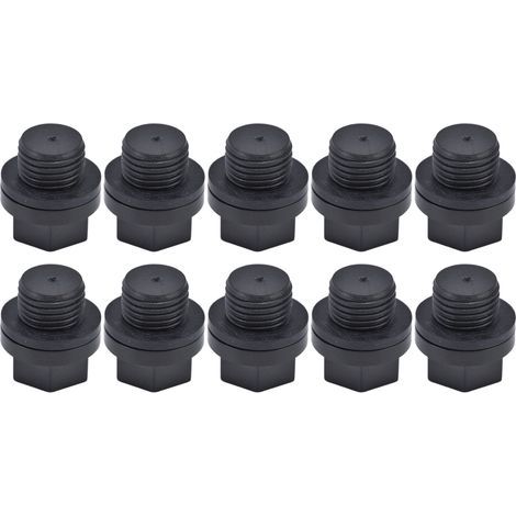 Packung mit 10 Gummi-Ablaufstopfen, feine Verarbeitung, einfach zu verwenden, geringes Volumen (1/4 Zoll), für Schwimmbecken. (1/5)