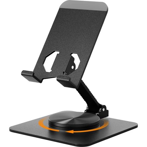 Support Téléphone Bureau [Rotation à Clic 360°], Réglable en Hauteur Multi-Angles Porte Telephone, Pliable Telephone Bureau, Universel pour Tous Les Téléphones et Tablettes Phone Holder (1/5)