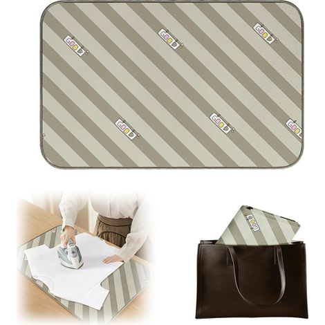Tapis de Repassage sur Table, 70 x 40 cm, Tapis de Repassage, Nappe de Repassage Portable Antidérapant et Résistant à la Chaleur avec Protection Contre la Vapeur (1/5)