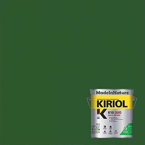 Peinture Bois et Métaux, Sous couche et Finition, Antirouille, sur Fer, Acier, Galvanisé, même rouillés, très opacifiant - 2.5 litres - RAL 6002. (1/4)