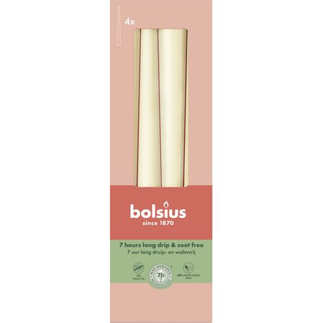 Bolsius Spitzkerzen weiche perle 24,5 cm Ø 2,4 cm 4 Stück