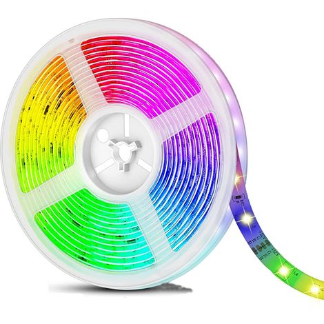 Striscia LED 12V RGB Adesiva 2pz 5M Tagliabile Flessibile Controllo Remoto (1/5)