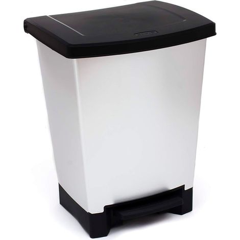 Cubo bas. recicl. 25lt c/pedal 2comp. pl gr/pl curver (1/5)