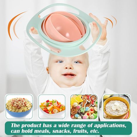 Bol gyroscopique anti-déversement, rotation à 360°, idéal pour les repas et les réceptions. Bols pour tout-petits, parfaits pour les repas des enfants. (1/5)
