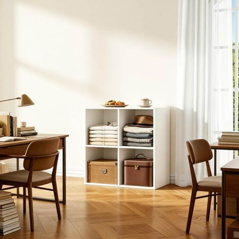 Mobile contenitore a cubi in legno bianco OKMYHOME (1/5)