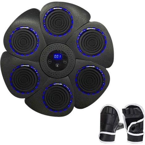 Machine d'entraînement de boxe musicale intelligente avec sac de frappe mural interactif et gants de boxe pour adultes et adolescents (1/5)