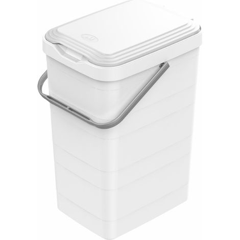 Pattumiera Sottolavello Differenziata per cassetto Cucina 14 Litri Bianca 27x20x39H cm 14 Litri Colore Bianco