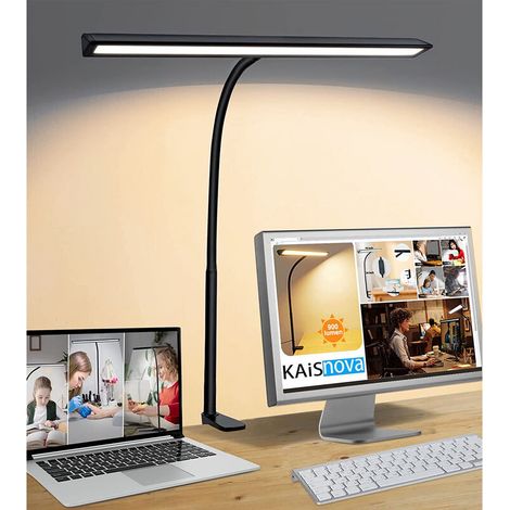 ZOLGINAH Lampe de Bureau LED - Lumiere de Pince USB Lampe de Table Architecte 10W 40CM Lampe de Bureau Pince 5 Modes de Couleur et 5 Luminosité Pour Étudier Travailler Dessin - Protection des Yeux (1/4)