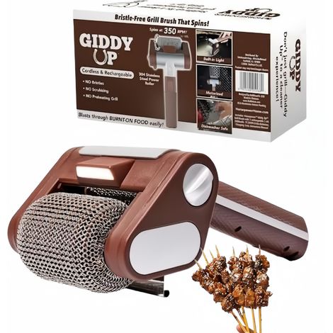Brosse Barbecue Inox 304 Rotative Led, Brosse Bbq Sans Poils Longue Poignee Pour Nettoyer Grille