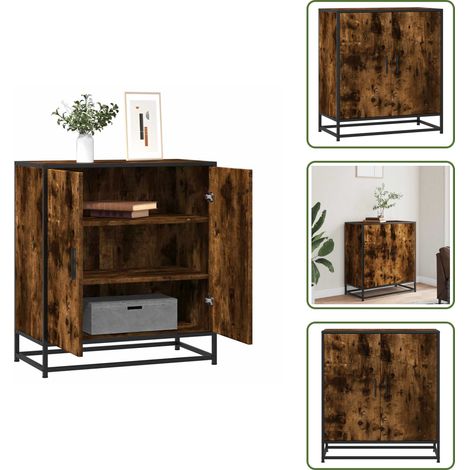 Sideboard Räuchereiche 68x35x76 cm Holzwerkstoff und Metall - Sideboard - Sideboards - Anrichte - Regal (1/5)