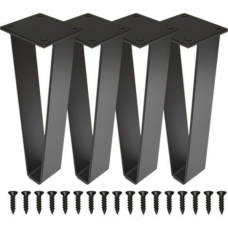 4 Pcs Pied de Meuble Métal, DIY Pieds de Table en épingle, 20cm (1/5)