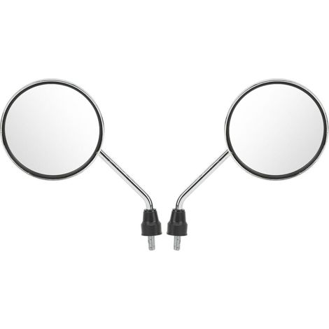 Rétroviseurs de Moto 8mm Filetage Chrome Métal Alliage Rond Guidon Miroir 1 Paire pour Scooter ATV (1/4)