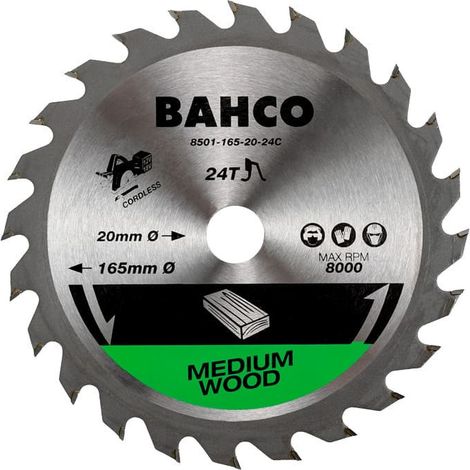 Lama per sega circolare Ø190 mm 24 denti per legno - Bahco 8501-190-30-24C