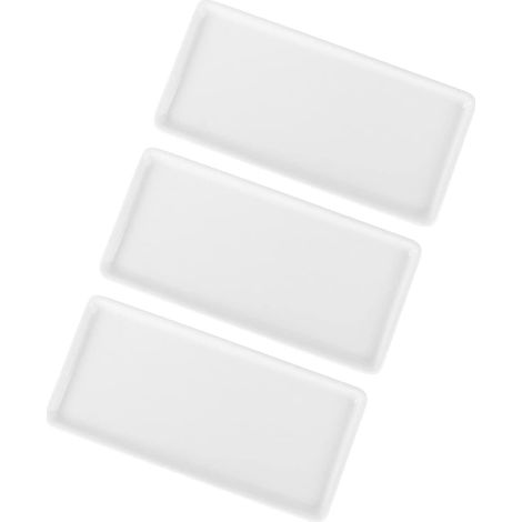 3pièces Plateau De Rangement Céramique Rectangulaire Plateau De Salle De Bain pour Ranger Bouteilles De Shampoing Lotion Et Cosmétiques'-'- (1/5)