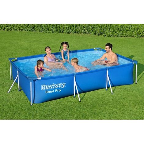TRADE SHOP - Piscina Con Bordi Rettangolare 3300lt Fuori Terra Steel Pro 300x201x66 Cm 56404 - (1/5)