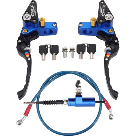 Motocyclette Kit D'embrayage Hydraulique Maître-Cylindre avec CNC Levier de Frein Remplacement pour 1000R 350 2001 426F 2017 450R 650F 250 Dirt Pit Bike Bleu (1/5)