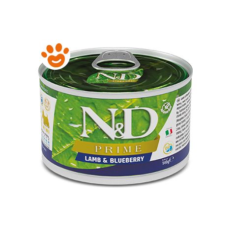 Farmina Dog N&D Prime Adult Mini Agnello e Mirtilli - Farmina Dog N&D Prime Adult Mini Agnello e Mirtilli - Lattina Da 140 Gr