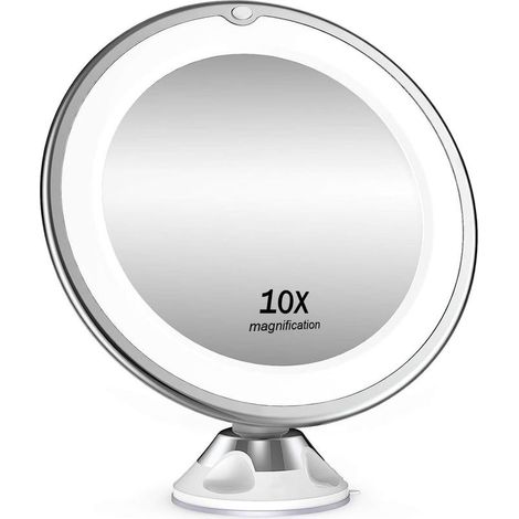 Miroir LED 360°de Maquillage miroir mural Maquillage Lumineux Degrés Pliant Salle Miroirs 3 Voies avec Supports Hauteur RéGlable, pour Maquillage Douche Rasage Couper Les Cheveux (1/5)