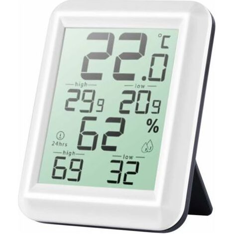 Mini Thermometre Interieur, Hygrometre Interieur de Haute Précision, ℃/℉Commutable, pour Détecter Hygrometré et la température, Indication du Niveau de Confort (1/5)