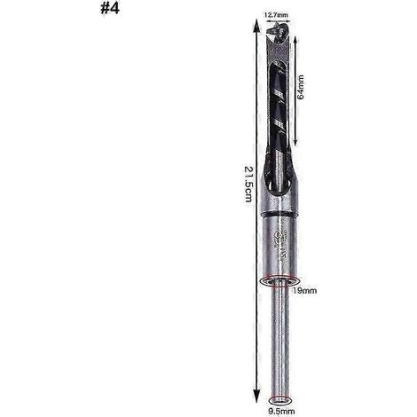 Ensemble de 4 forets à bois carrés avec adaptateur pour trous carrés de 6 à 13 mmA04 12.7MM (1/5)