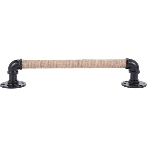 Poignée de meuble de style industriel, tube, style vintage antique, poignée de porte coulissante noire, poignée en fer forgé de style européen