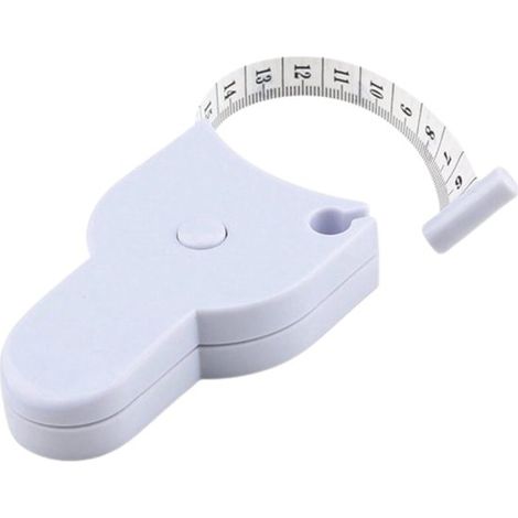 Mètre ruban de mesure corporelle - Mesure du tour de taille et circonférence - Ruban souple et flexible - 150 cm - Blanc - Pour couture, fitness et suivi corporel (1/5)