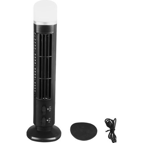Portable USB Bladeless Tower Fan Desk with Light for Home Bedroom Office (1/5)