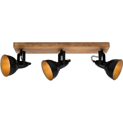 Spotleuchte Deckenlampe Spots schwenkbar 3xE14 25W Schwarz-Gold Briloner