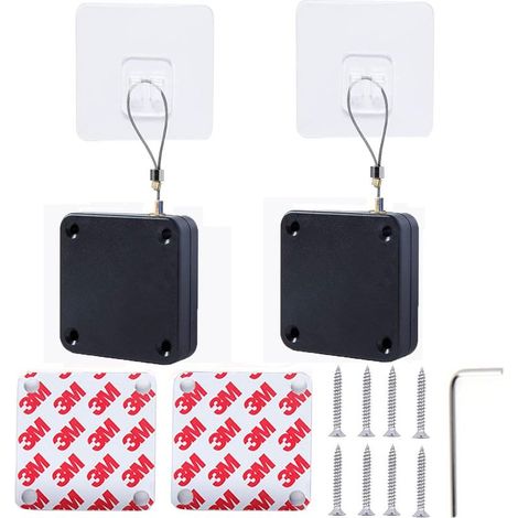Cierrapuertas automático de 2 piezas sin necesidad de perforar, con sensor automático, para la mayoría de puertas de madera y metal. (1/5)