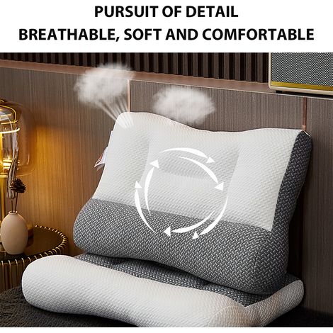 Oreiller cylindrique gris en fibres de soja anti-adhérentes pour le soutien de la nuque (1/5)