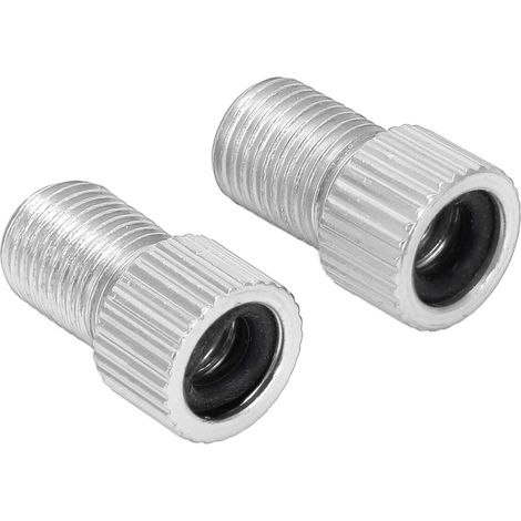 Adaptateur de Valve Vélo 2 pièces, Compatible Presta et Schrader, pour Pompe à Air Vélo de Montagne, Argenté Résistant (1/5)