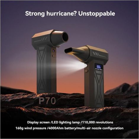 Ventilateur Puissant, Ventilateur Turbo Sans Balais, 110 000 Tr/Min, avec Affichage LED et Électrique. (1/5)