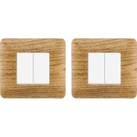 gloca Set 2 Placche Plastica 2P Legno Scuro Compatibili Matix (1/4)