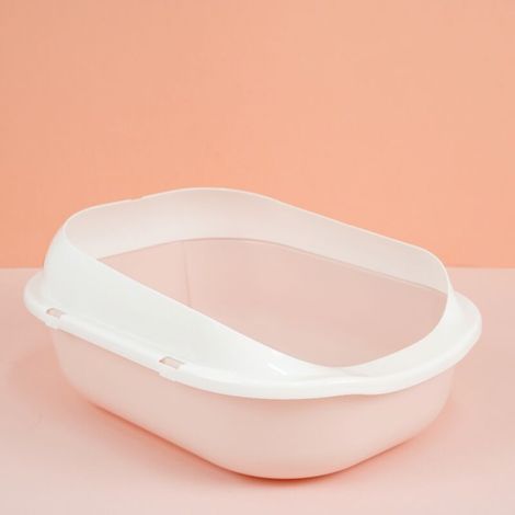 Rose Litière en Plastique pour Chats et Animaux Domestiques avec Pelle Tailles 36 x 27 x 15 cm (1/3)