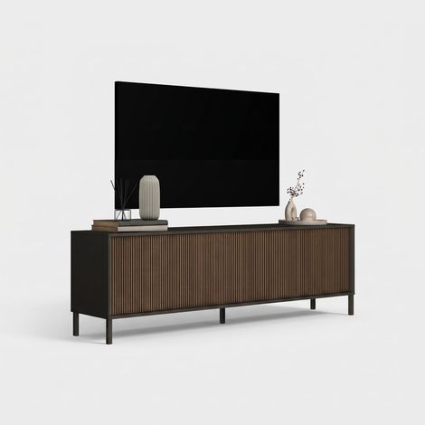 Mueble TV bajo para salón con 4 puertas Cortina (1/3)
