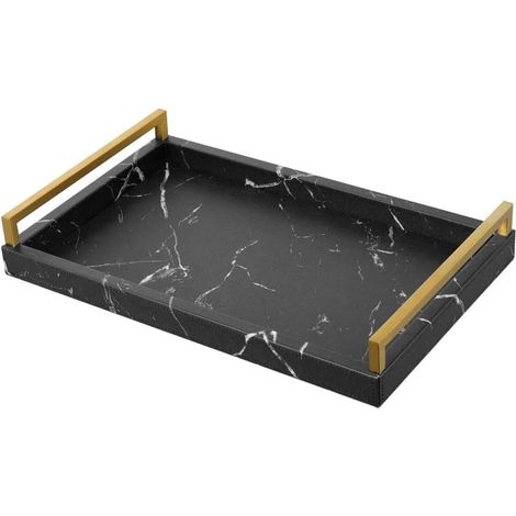 de salle de bain décoratif plateau de service en similicuir (1/5)