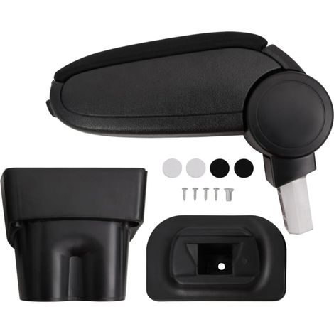 Accoudoir de voiture, noir, 17 x 32 x (35,5-52) cm, ABS
