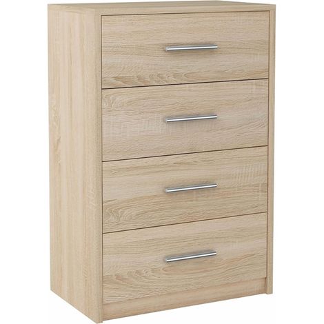 Kommode Schrank BODO 60cm 4S SONOMA 4 Schubladen Regal