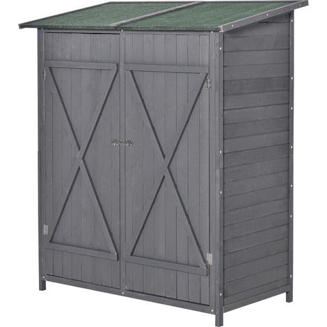 139 x 75 Fir Wood Garden Shed,  Asphalt Roof - Grey (1/5)