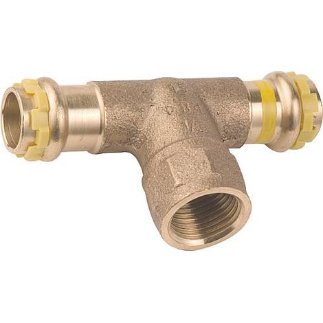 Raccord a sertir en bronze gaz Piece en T avec filet fem 28x1/2x28 PG 4130G Gaz contour V (1/4)