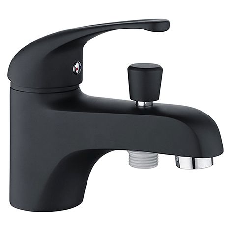 Edouard Rousseau – Mitigeur bain-douche monotrou FIRA – Noir – Cartouche céramique Ø 40 mm – Bec avec inverseur intégré – Corps en laiton (1/4)