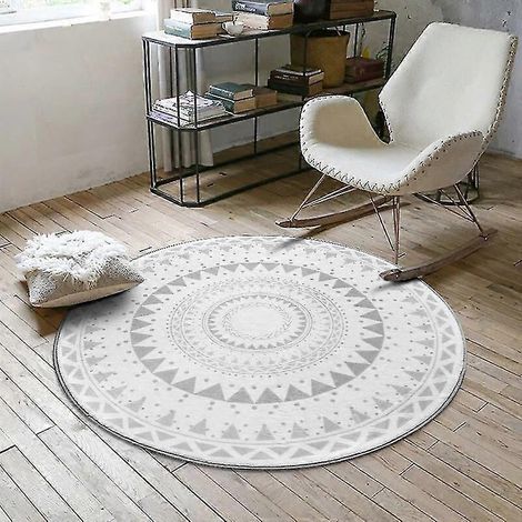 Tapis de bain rond 60x60cm antidérapant et doux pour salle de bain, chambre et salle de jeux (1/3)