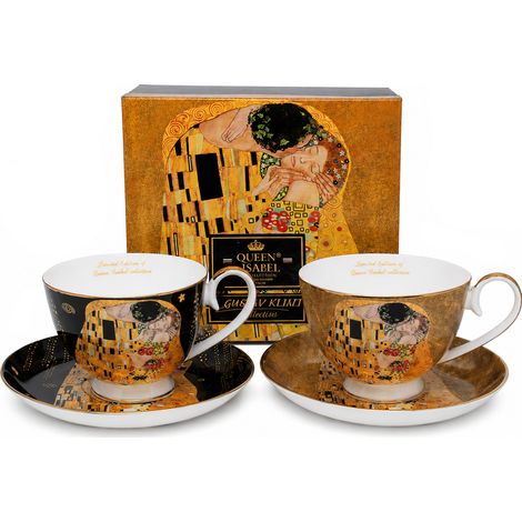 Klimt Kuss-Tassen-Set, 2 x 250 ml, Porzellan, als Geschenk für Königin Isabella (1/5)