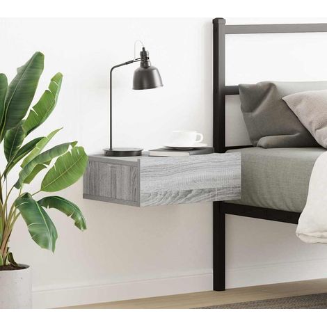 Table de chevet flottante-Table de nuit murale Sonoma gris 40x30x15 cm 299092 (1/5)