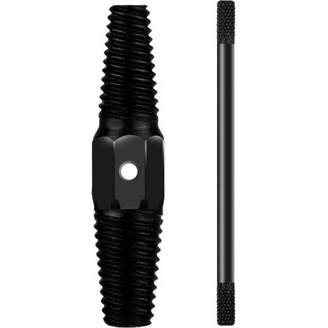 Extractor de tuberías. Extractor para tornillos dañados y pernos rotos de 1/2 a 3/4 de pulgada. Extractor de alambre de doble cabeza con palanca auxiliar. Acero al carbono.