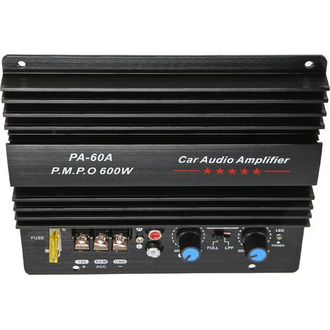 Carte d'amplificateur de puissance audio pour voiture 12V 600W, carte d'amplificateur de basses haute puissance pour subwoofer de voiture (1/4)