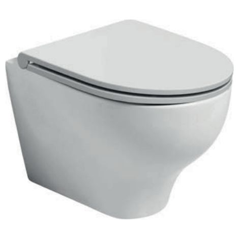 Vaso sospeso in ceramica 35.5x53 cm bianco lucido - Azzurra Ceramica Pratica - Con copri wc Standard (1/3)