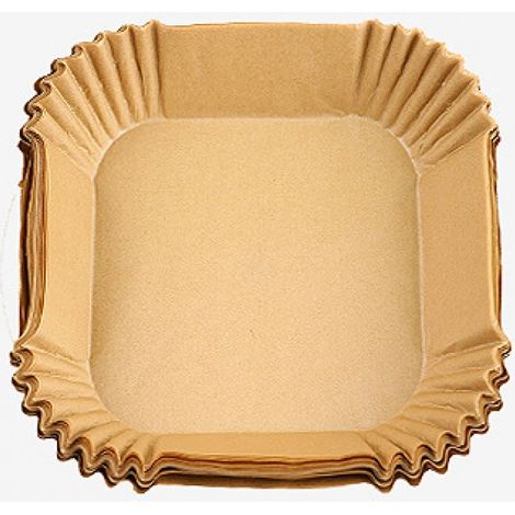 Papier Cuisson Air Fryer 20cm, 100Pcs Papier Air Fryer Carrée Antiadhésif Résistant à l'huile et à l'eau, Air Fryer Accessoires, Papier Sulfurisé pour Air Fryer, Micro-ondes, Four, Vapeur (1/5)