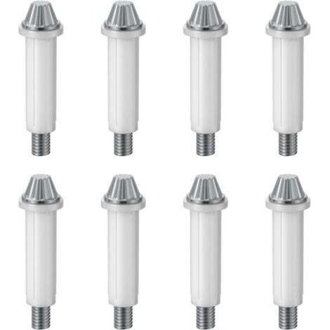 Set di 8 perni inferiori pieghevoli in acciaio al carbonio per ante di armadi, diametro esterno 3/8", per la riparazione di ferramenta per ante di armadi.