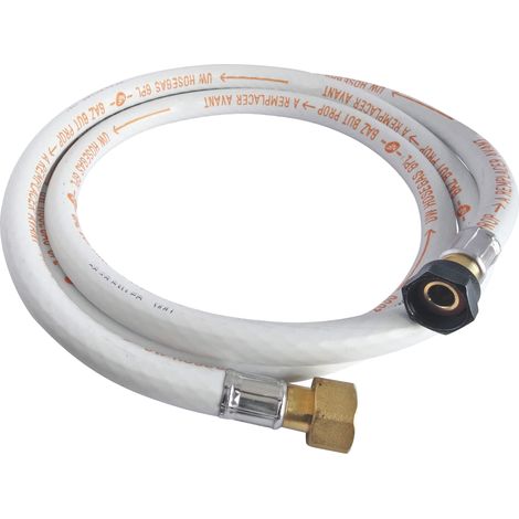 SOMATHERM FOR YOU B657-20 SOMATHERM FOR YOU-B657-20-Tubo del gas in gomma 2 m-Collegamento: M20/150-dado rotante 15/21-Durata: 10 anni-Per l'alimentazione alla bombola di BUTANE/PROPANE, grigio (1/2)